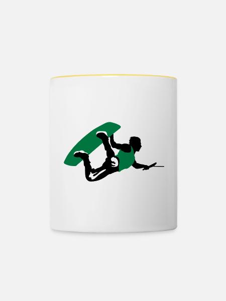 Wakeboarding - Tasse zweifarbig - Weiß/Gelb