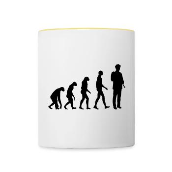 Polizist / Justiz / Polizei / Gewehr - Tasse zweifarbig - Weiß/Gelb - Vorne