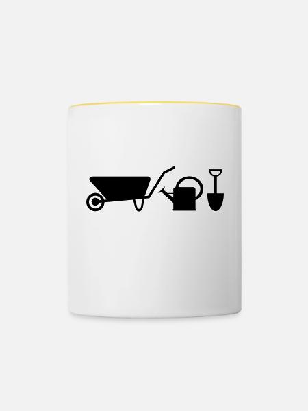 Garten - Tasse zweifarbig - Weiß/Gelb