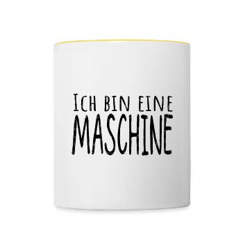 maschine - Tasse zweifarbig - Weiß/Gelb - Vorne