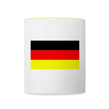 Deutschland Farben schwarz rot gold - Tasse zweifarbig - Weiß/Gelb - Vorne