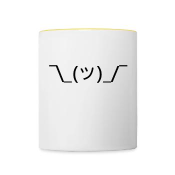 Casual and relaxed! 🤷 - Contrasting Mug - white/yellow - Front