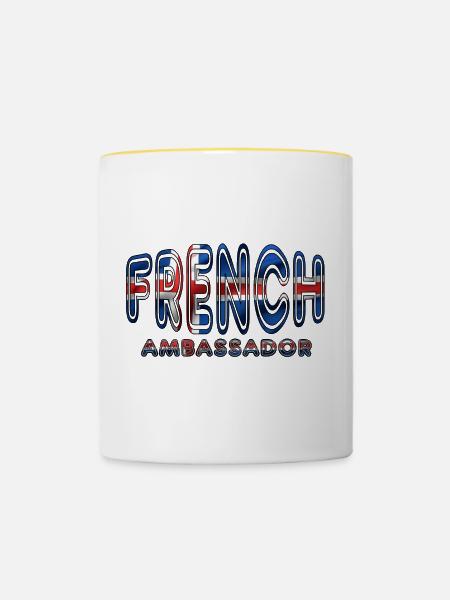 Englischer Botschafter - Tasse zweifarbig - Weiß/Gelb