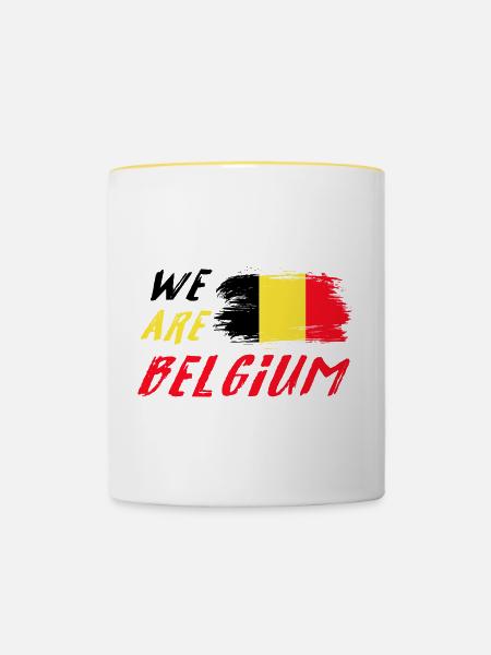 Wir sind Belgien - Tasse zweifarbig - Weiß/Gelb