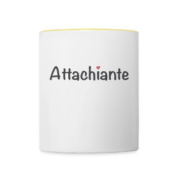 Attachiante - Le cadeau parfait - Mug contrasté - blanc/jaune - Devant