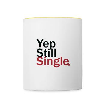 Illustration minimaliste de vie unique - Mug contrasté - blanc/jaune - Devant