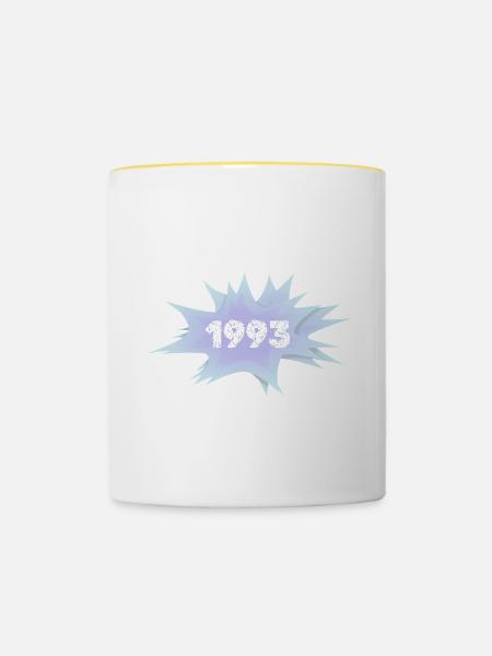Comic Sprechblase 1993 - Tasse zweifarbig - Weiß/Gelb