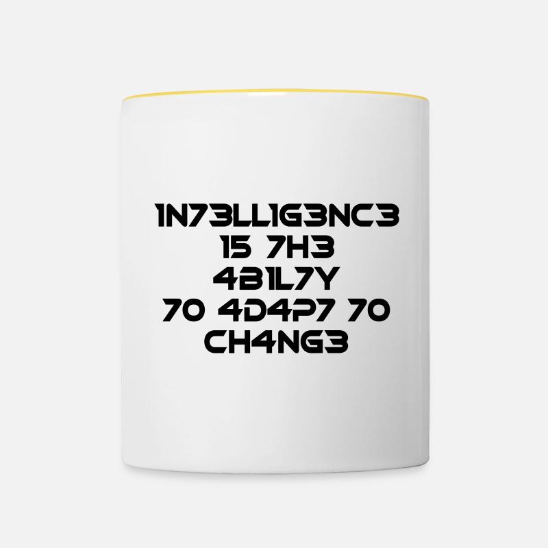 Intelligence is the skill Cool Saying Math - Contrasting Mug - white/yellow