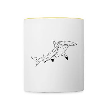 Hammerhai - Tasse zweifarbig - Weiß/Gelb - Vorne