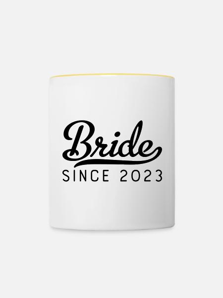 Bride since 2023 - Tasse zweifarbig - Weiß/Gelb