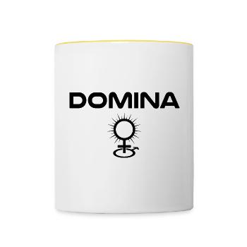 Dominatrice - Mug contrasté - blanc/jaune - Devant