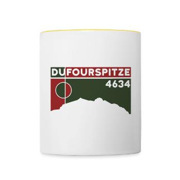 Dufourspitze Ascent High Tour Tour Souvenir - Contrasting Mug - white/yellow - Front