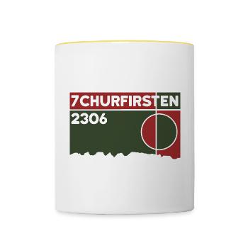 7 Churfirsten Hike Alpstein Hiking Souvenir - Contrasting Mug - white/yellow - Front