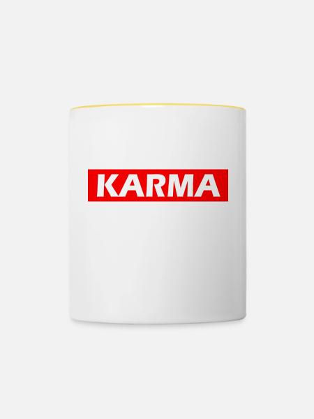Karma - Tasse zweifarbig - Weiß/Gelb