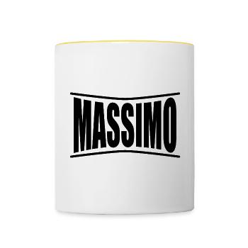 t-shirt Massimo t-shirt gift idea - Contrasting Mug - white/yellow - Front
