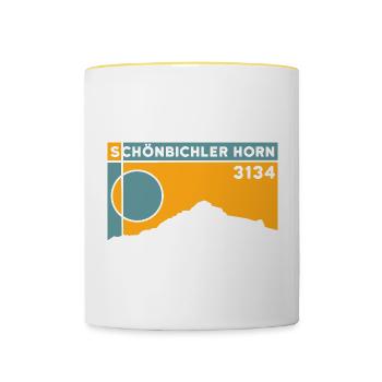 Schönbichler Horn Zillertal Tyrol Hiking Mountain Tour - Contrasting Mug - white/yellow - Front