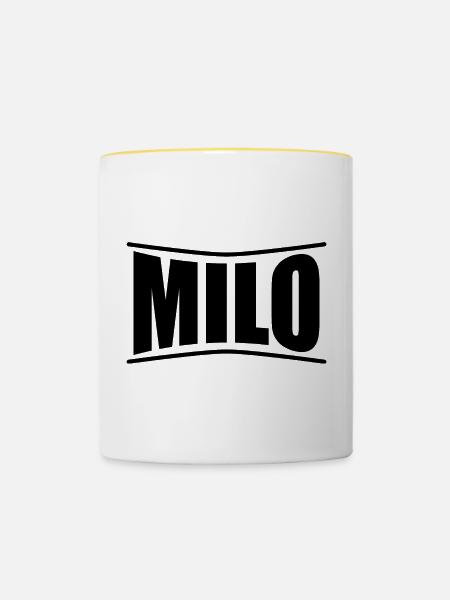 Milo T-Shirt Geschenkidee T-Shirt - Tasse zweifarbig - Weiß/Gelb