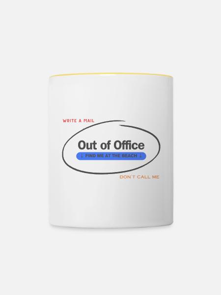 Out of Office Design - Tasse zweifarbig - Weiß/Gelb