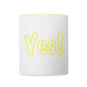 Yes Yellow - Tasse zweifarbig - Weiß/Gelb - Vorne