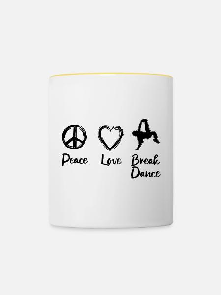 Breakdancer Liebe - Tasse zweifarbig - Weiß/Gelb