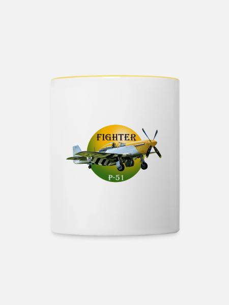 P-51 - Tasse zweifarbig - Weiß/Gelb