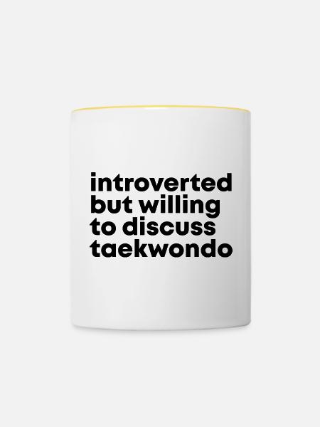 Taekwondo Taekwondo Taekwondo - Tasse zweifarbig - Weiß/Gelb