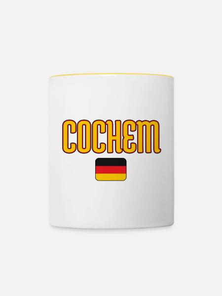COCHEM Deutschland Flaggendesign - Tasse zweifarbig - Weiß/Gelb