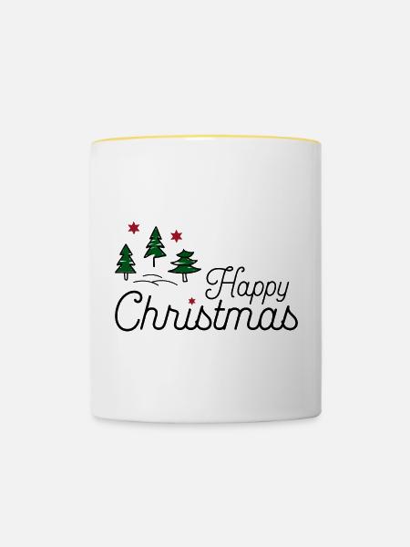 Weihnachtsdesign für Weihnachtsgeschenke - Tasse zweifarbig - Weiß/Gelb