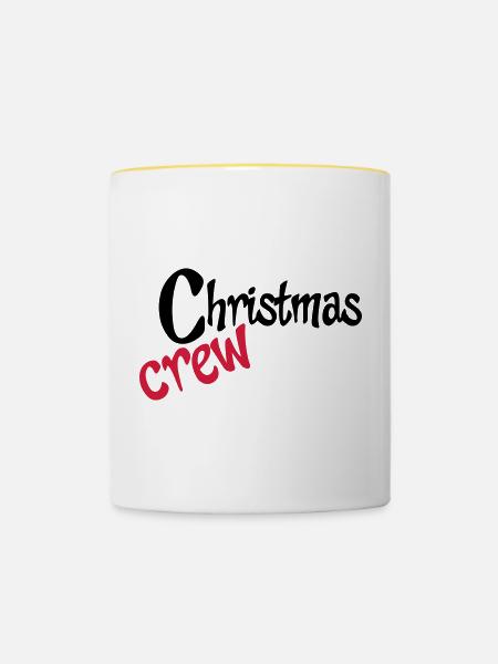 Teamwork zu Weihnachten - Tasse zweifarbig - Weiß/Gelb
