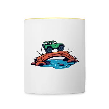 Off-road vehicles - Contrasting Mug - white/yellow - Front