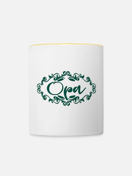 OPA - Tasse zweifarbig - Weiß/Gelb