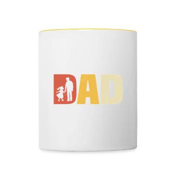 dad high daughter dad and daughter - Contrasting Mug - white/yellow - Front