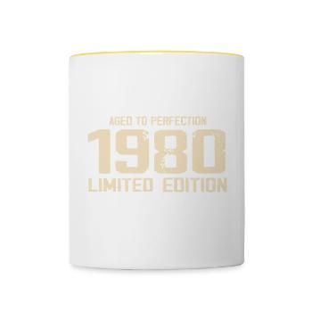 1980 Limited edition 1980 Birthday 1980 Retro - Contrasting Mug - white/yellow - Front
