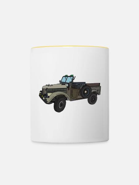 GAZ-69 - Tasse zweifarbig - Weiß/Gelb