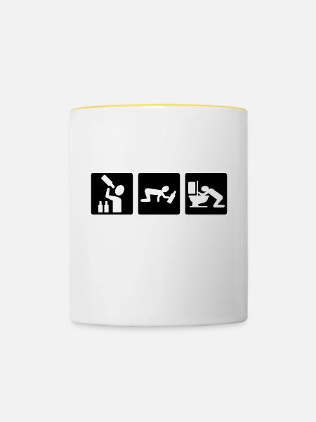 Alkohol v1 - Tasse zweifarbig - Weiß/Gelb