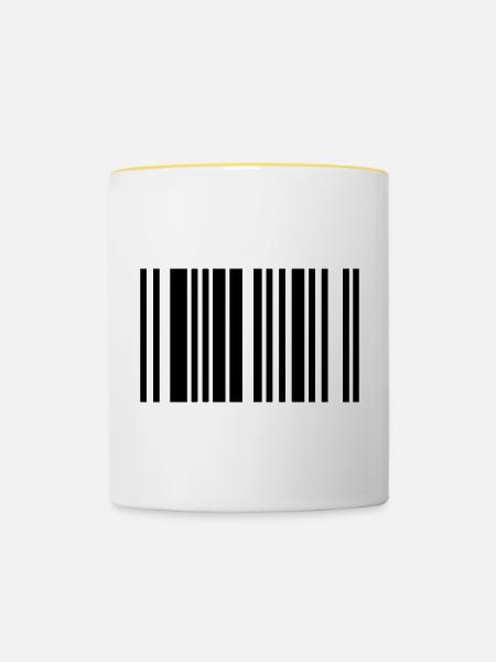 barcode - Tasse zweifarbig - Weiß/Gelb