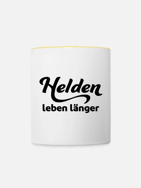 helden - Tasse zweifarbig - Weiß/Gelb