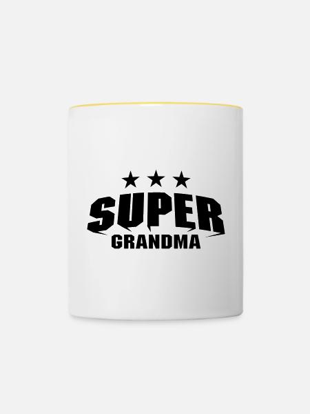 Super Grandma - Tasse zweifarbig - Weiß/Gelb