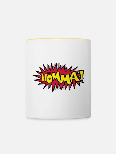 Comic Hömma - Tasse zweifarbig - Weiß/Gelb