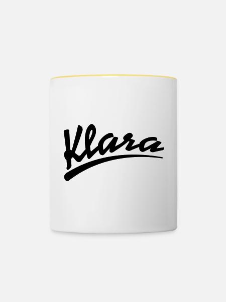 Klara - Tasse zweifarbig - Weiß/Gelb
