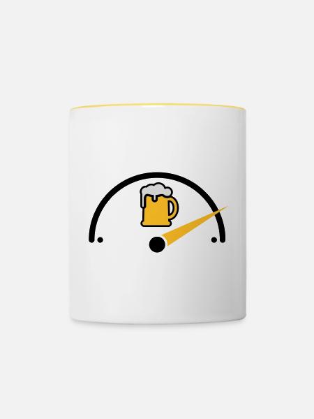 Bier voll - Tasse zweifarbig - Weiß/Gelb