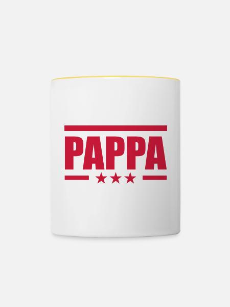 Pappa - Tasse zweifarbig - Weiß/Gelb