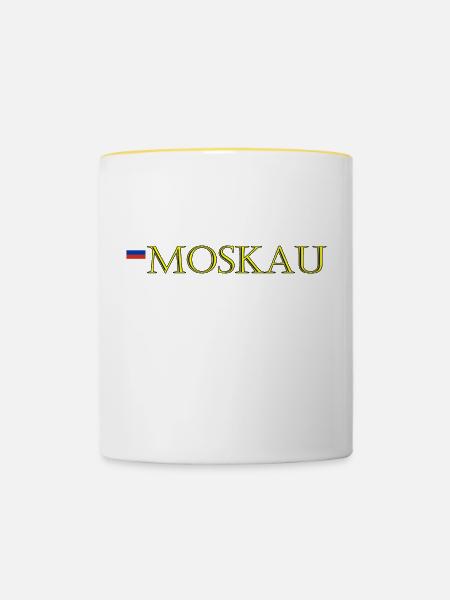Golden Moskau - Tasse zweifarbig - Weiß/Gelb