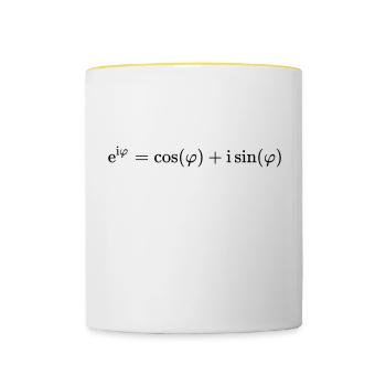 L'identité d'Euler - Mug contrasté - blanc/jaune - Devant
