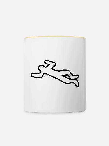 Leiche - Tasse zweifarbig - Weiß/Gelb