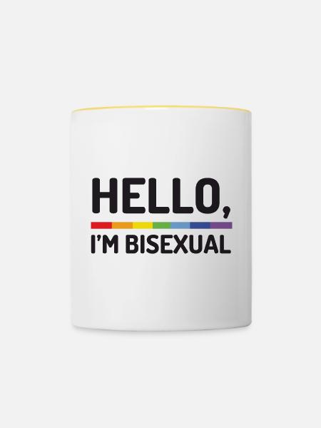 Hallo, ich bin bisexuell - Tasse zweifarbig - Weiß/Gelb