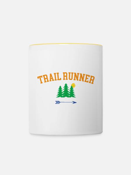 Trailrunner - Tasse zweifarbig - Weiß/Gelb