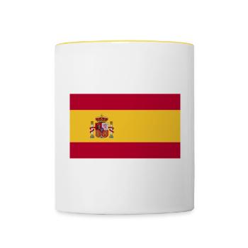 Drapeau national de l’Espagne - Mug contrasté - blanc/jaune - Devant