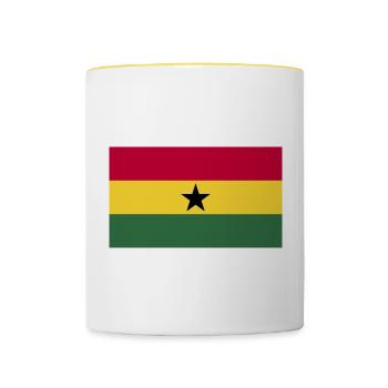 Ghana National Flag - Contrasting Mug - white/yellow - Front