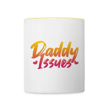 Complexe paternel chez les femmes - Mug contrasté - blanc/jaune - Devant
